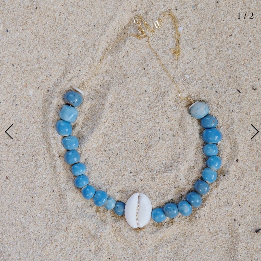 Shell Glass Bead Necklace
